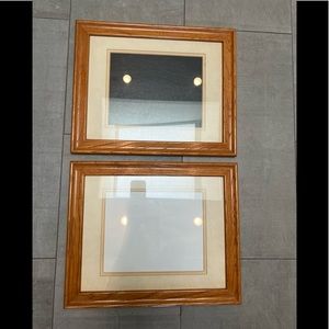 One Wooden frame 16”x13” in popular warm pine tones - not two as pictured.